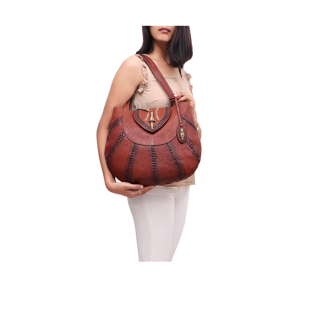 Swala 01 Brown Leather Hobo