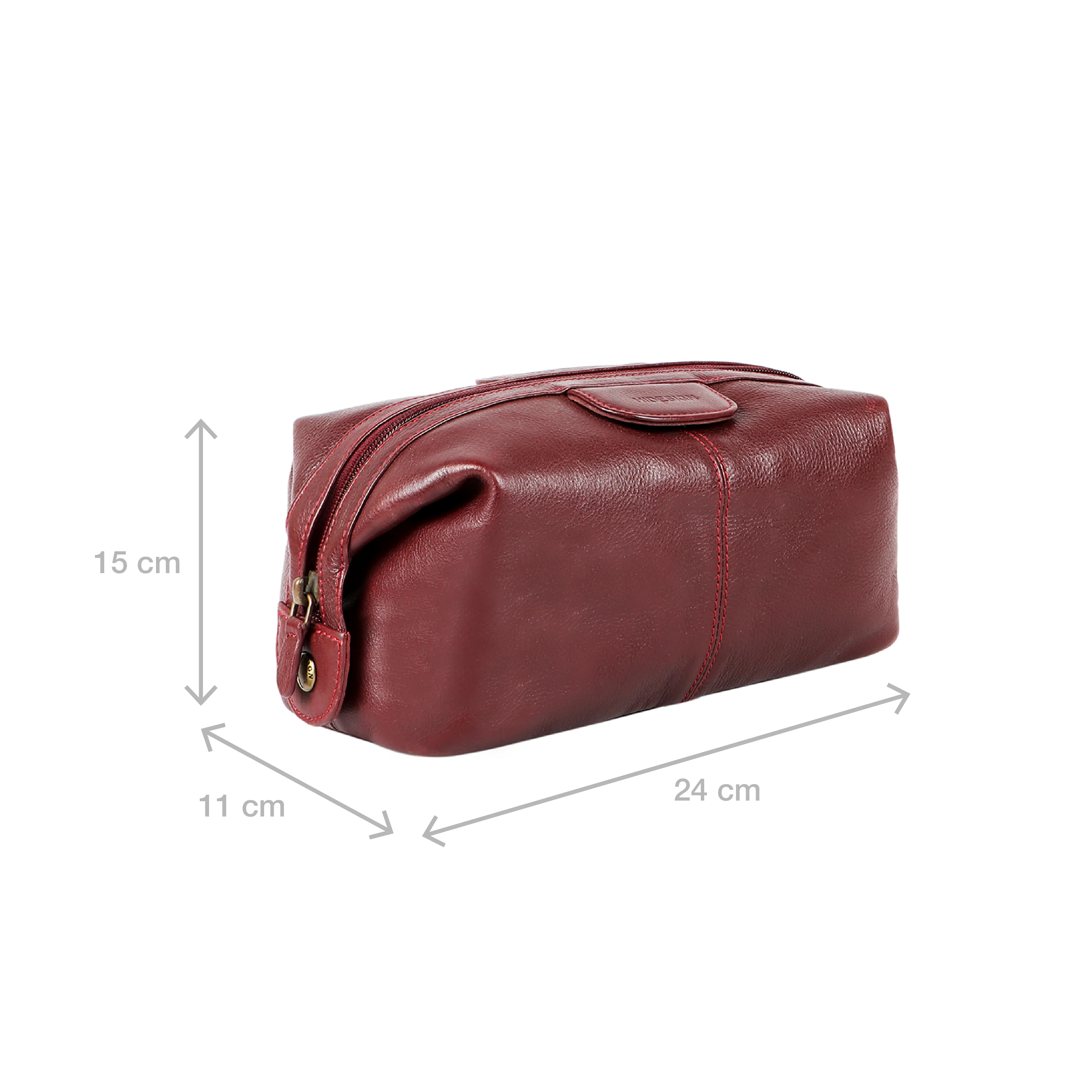 Tashi Red Leather Wash Bag - Image 2