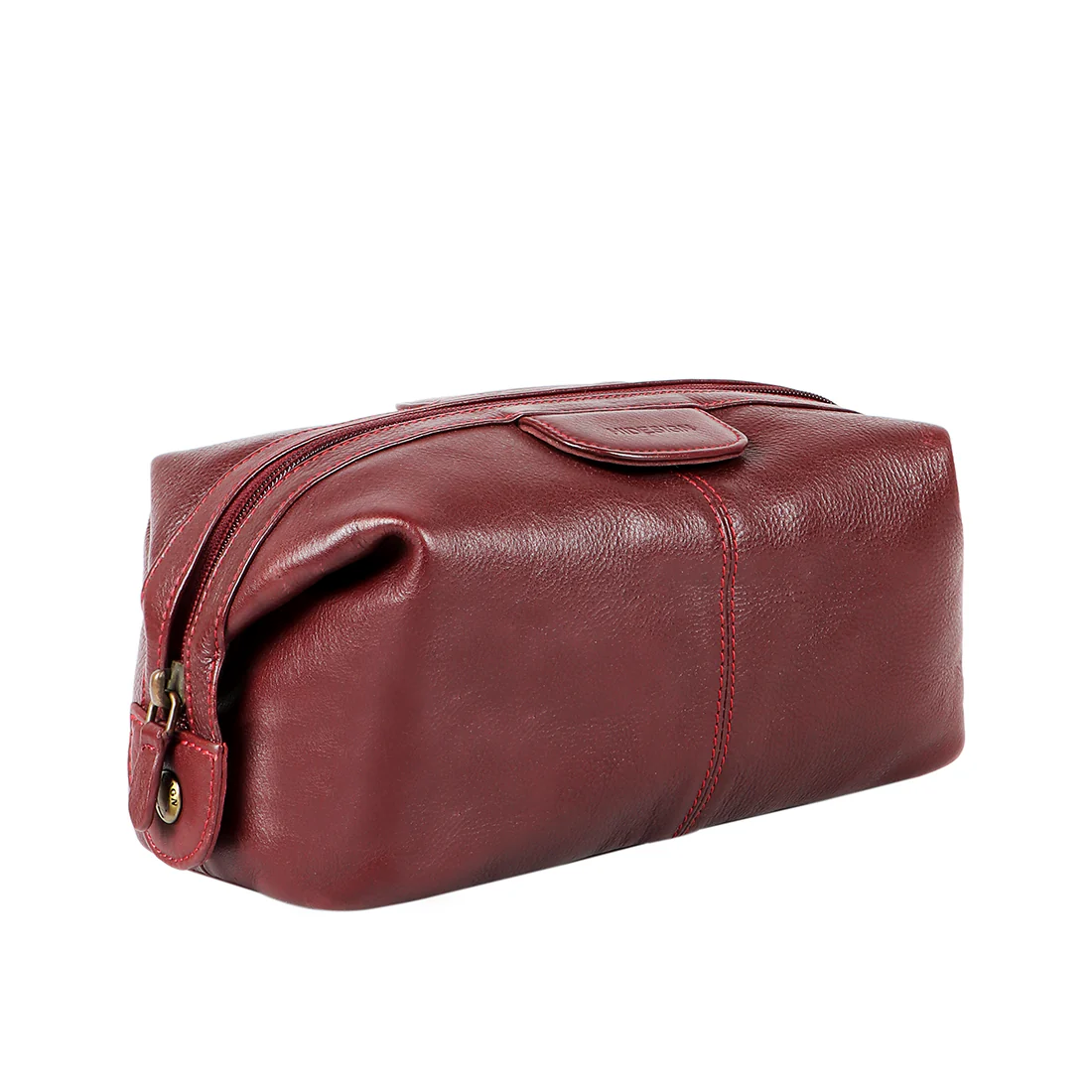 Tashi Red Leather Wash Bag - Image 3