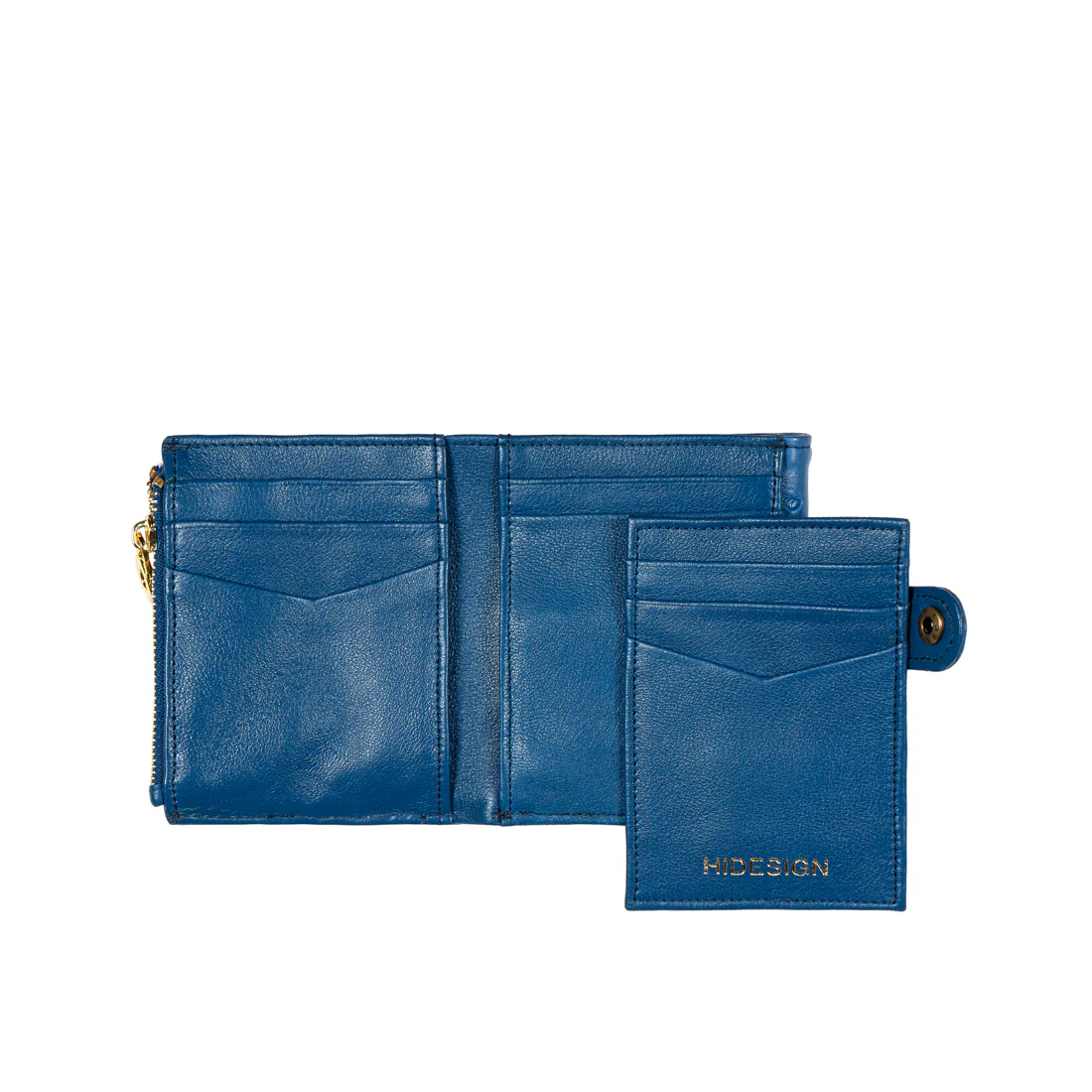 Terra W1 Blue Leather Bi-Fold Wallet - Image 7