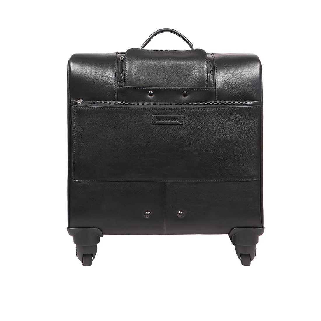 The Ridgeway 02 Black Leather Trolley Bag - Image 4
