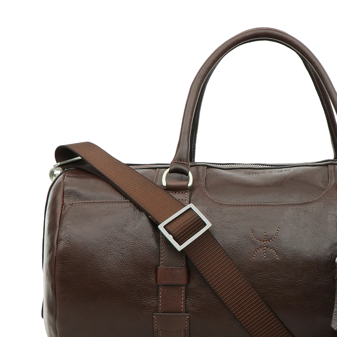 Timbuktoo - 04 Brown Leather Duffle Bag - Image 9