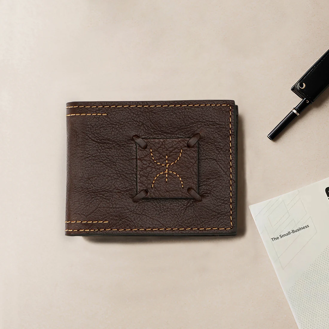 Timbuktoo - W3 Brown Leather Bi-Fold Wallet - Image 2