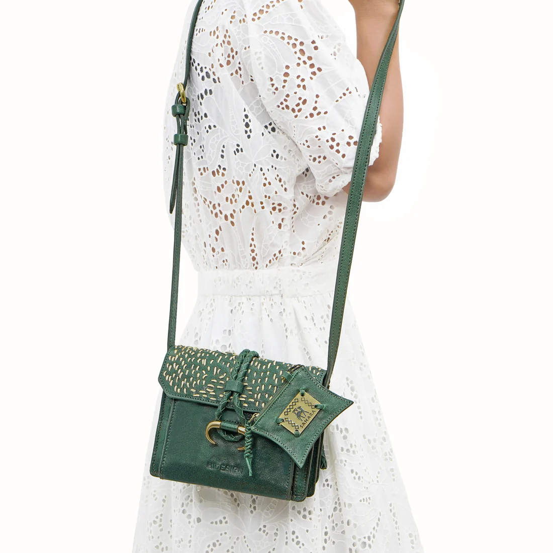 Tuareg - 01 Green Leather Sling Bag - Image 2
