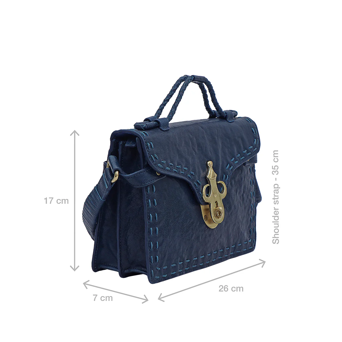 Tuareg - 02 Blue Leather Shoulder Bag - Image 3