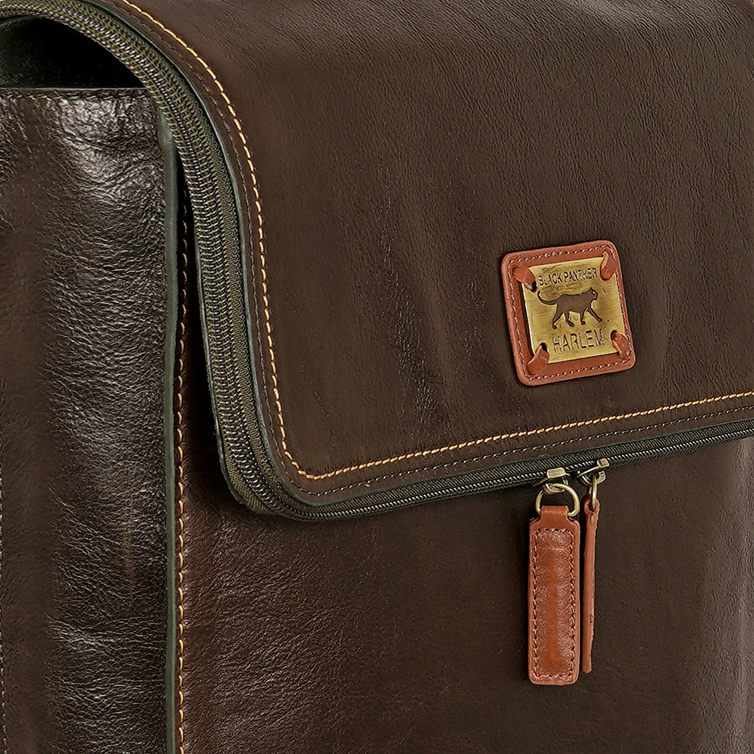 Tupac 02 Green Leather Backpack - Image 5