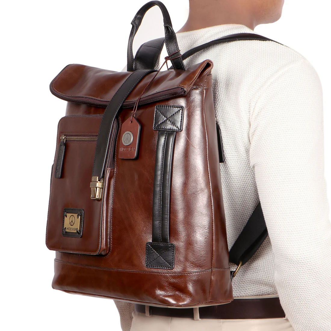 Uncle Ho 03 Brown Leather  Backpack - Image 2