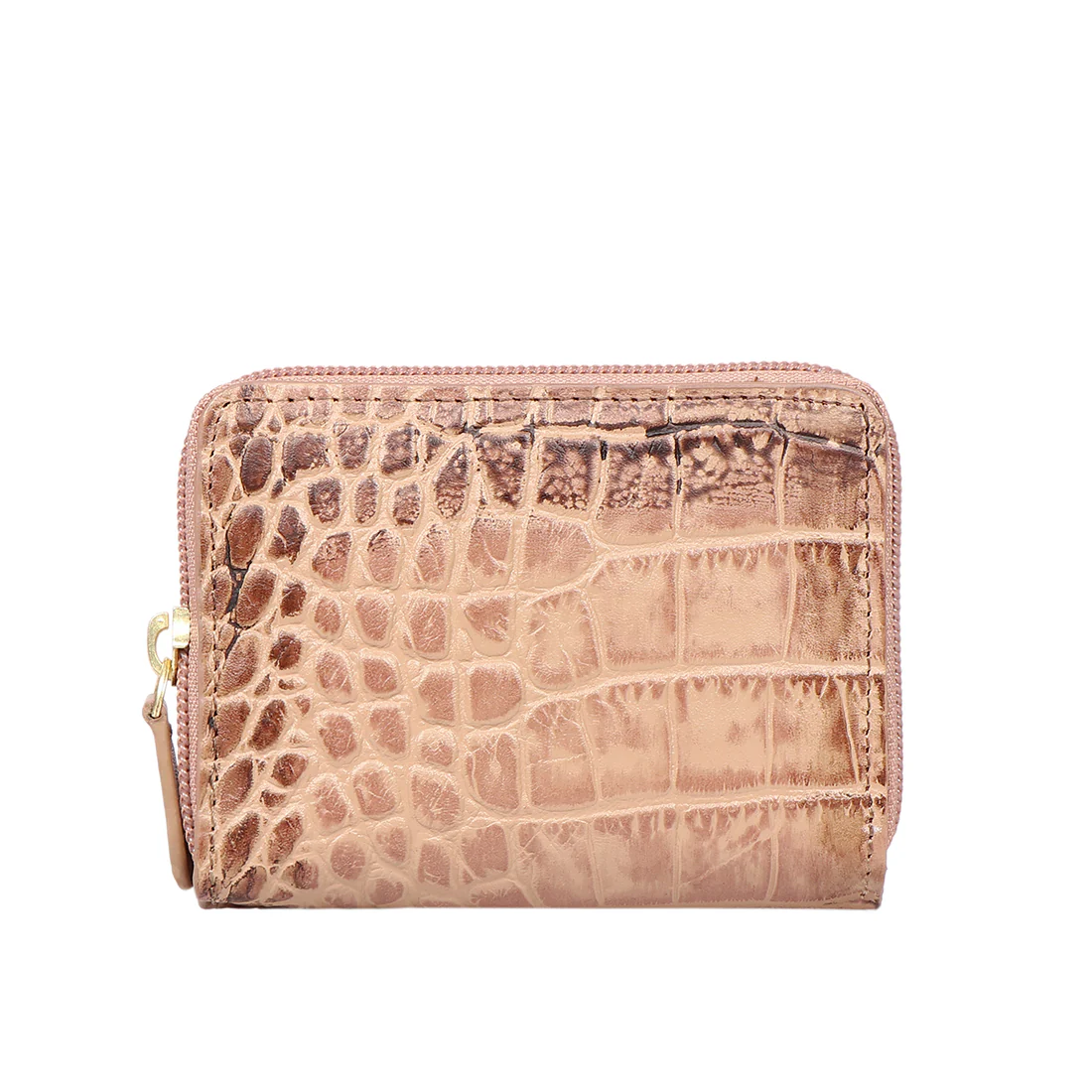 Valencia W1 Nude Leather Zip Around Wallet - Image 4