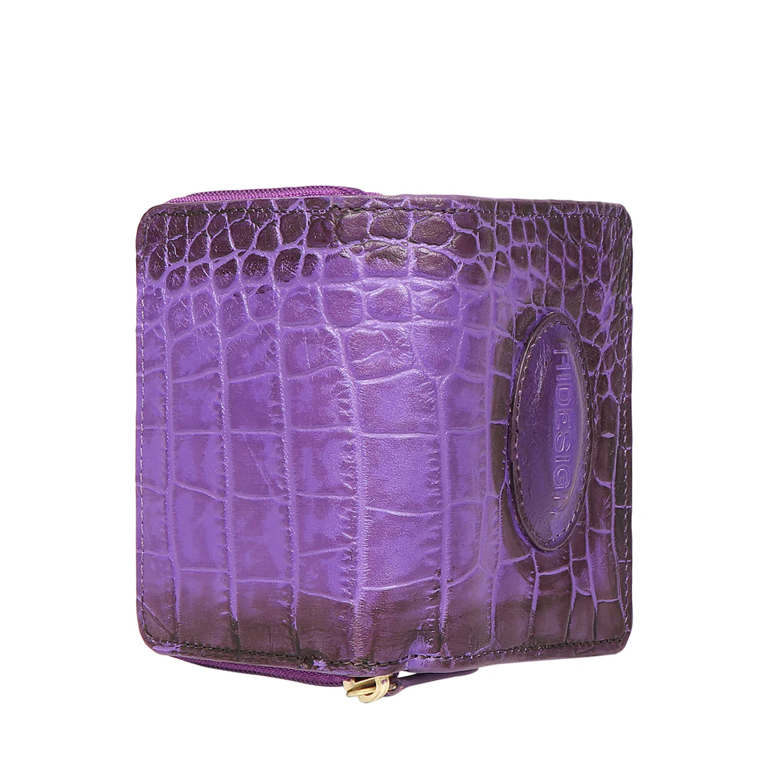 Valencia W1 Purple Leather Zip Around Wallet - Image 6