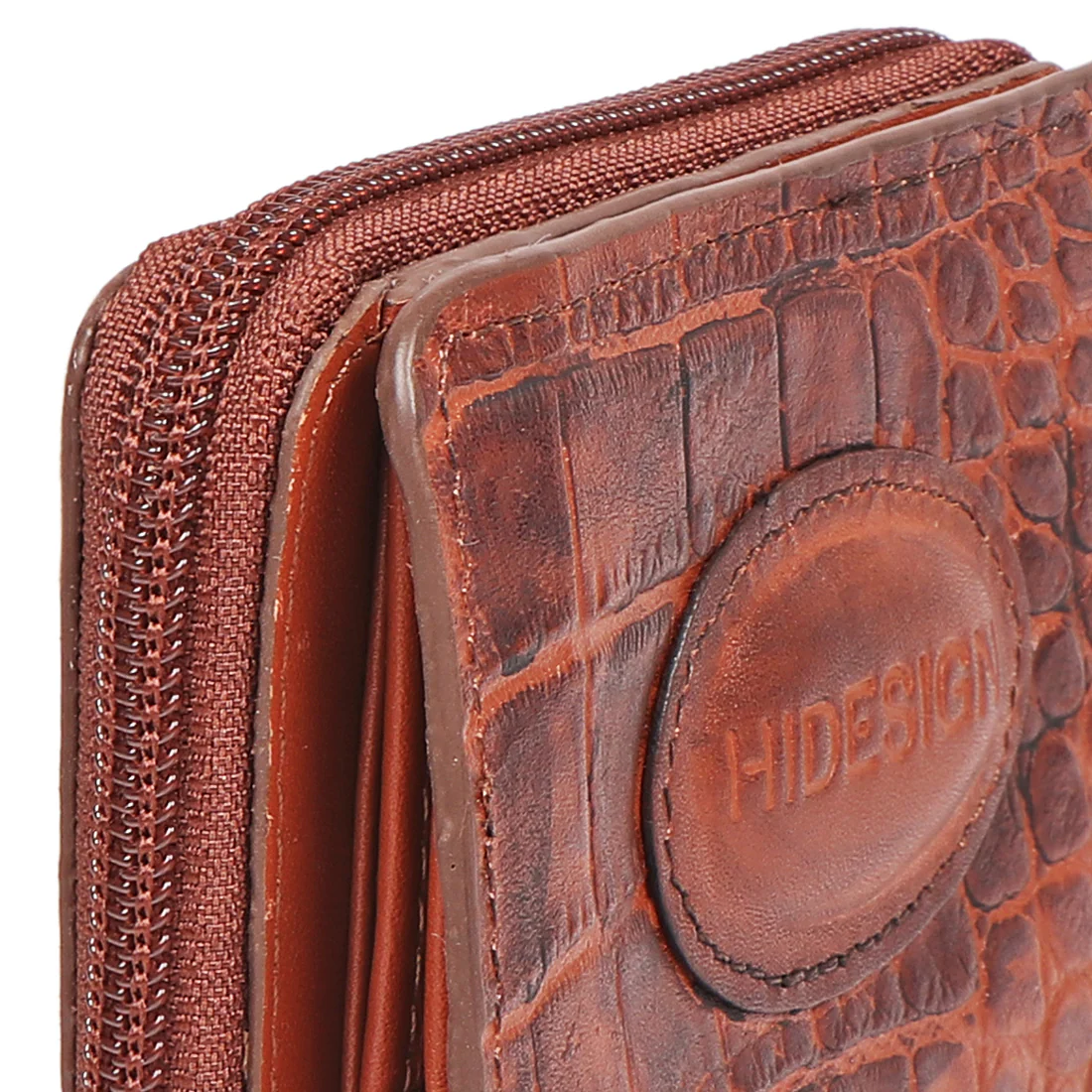 Valencia W1 Tan Leather Zip Around Wallet - Image 4