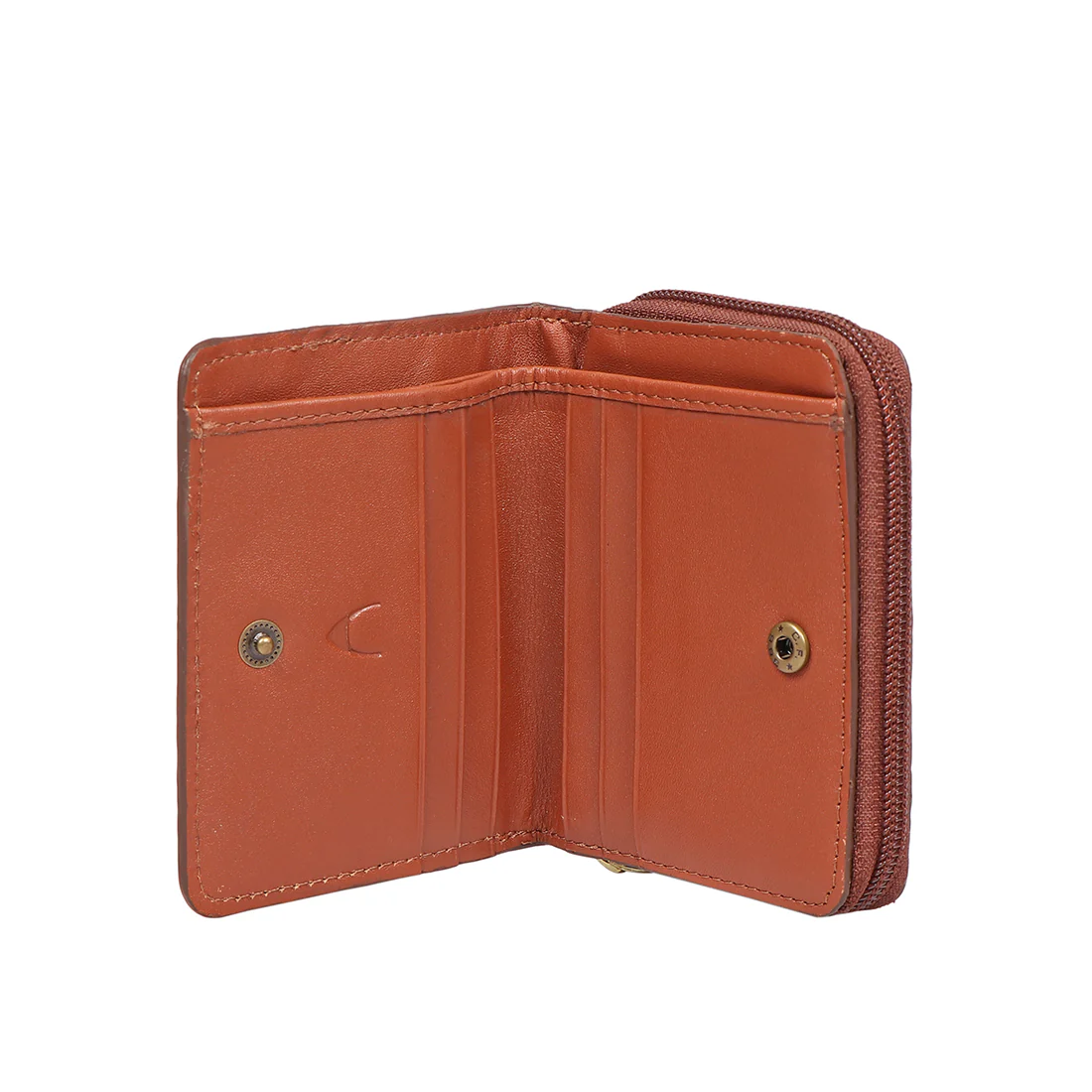 Valencia W1 Tan Leather Zip Around Wallet - Image 5