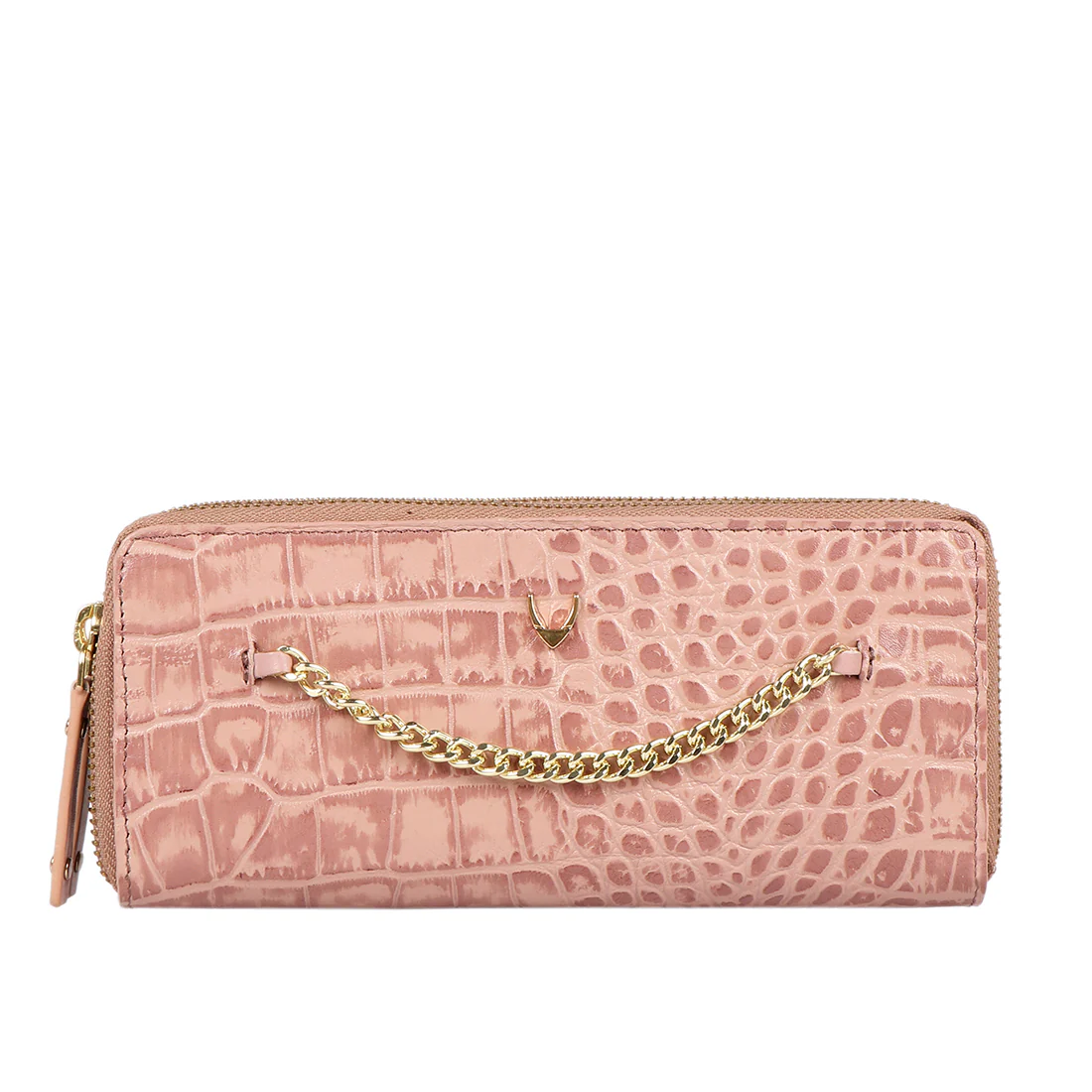 Valerie W1 Pink Leather Double Zip Around Wallet