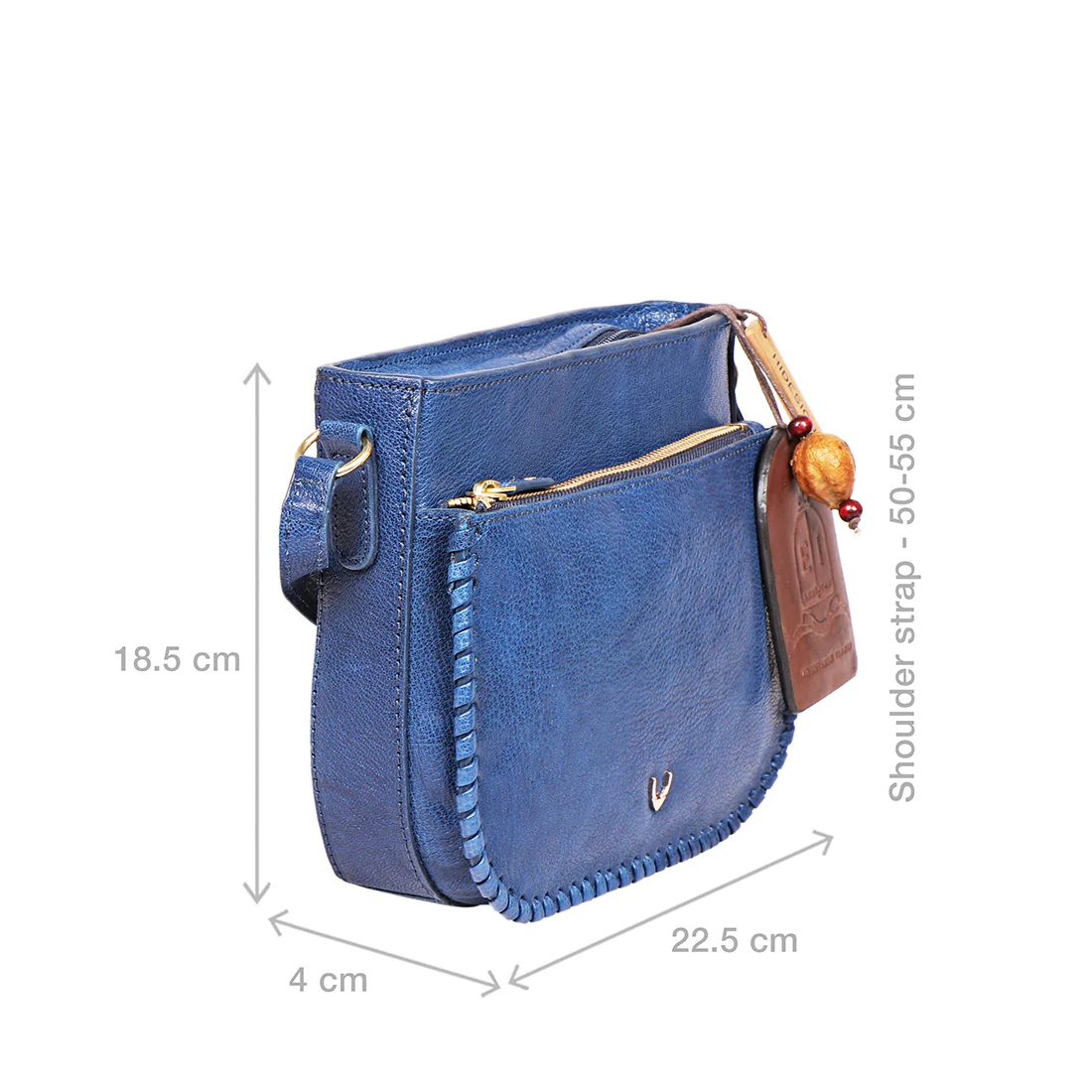 Valonia 03 Blue Leather Sling Bag - Image 3