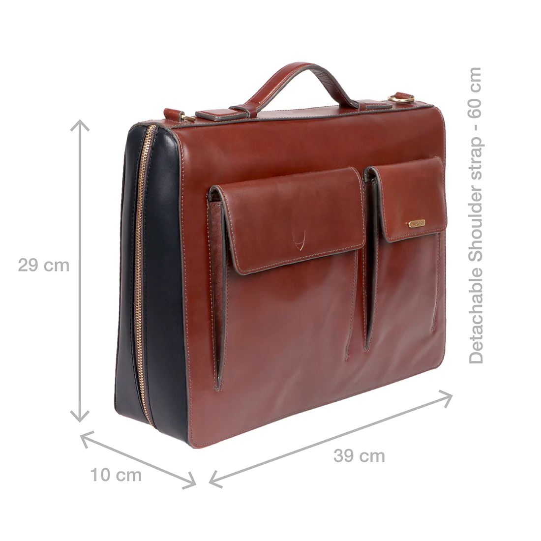 Vibes 02 Brown Leather  Briefcase - Image 2