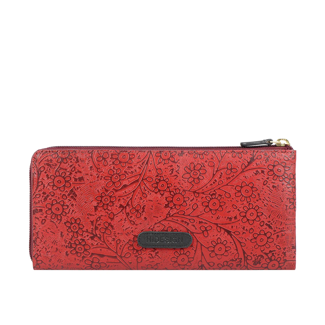 Viola W1 Sb Red Leather Zip Around Wallet - Image 3