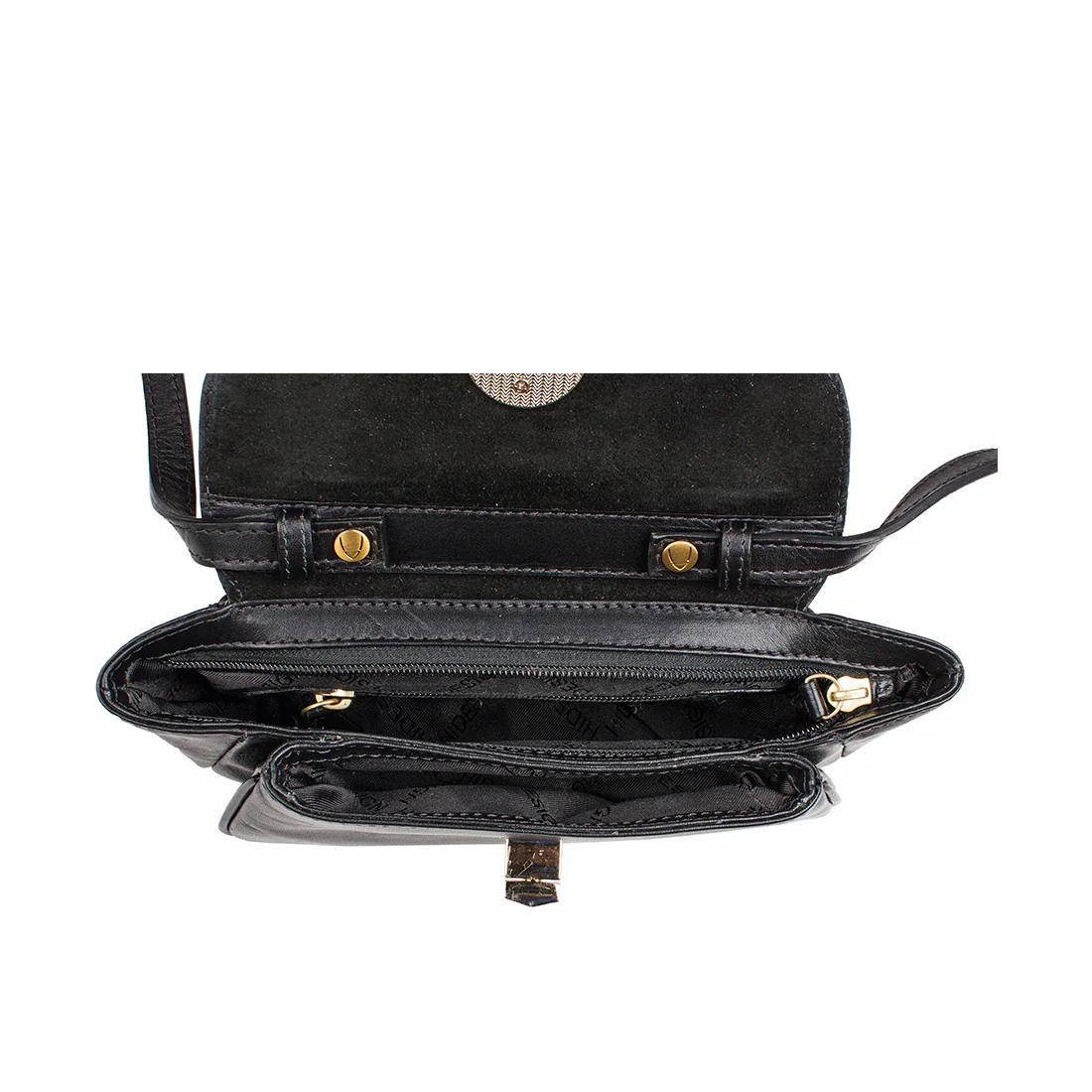 Vitello 03 Black Leather Sling Bag - Image 4