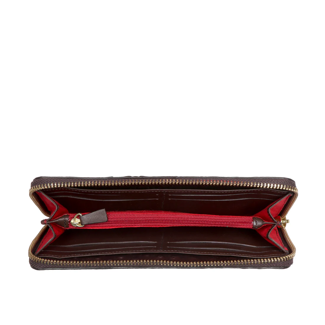 Voodoo W2 Brown Leather Zip Around Wallet - Image 5
