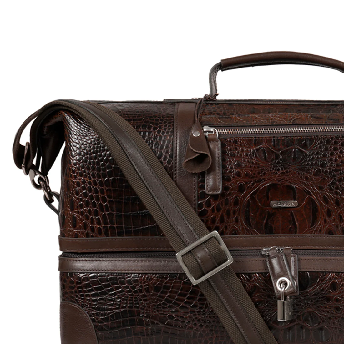 Wanderer 01 Brown Leather Duffle Bag - Image 6