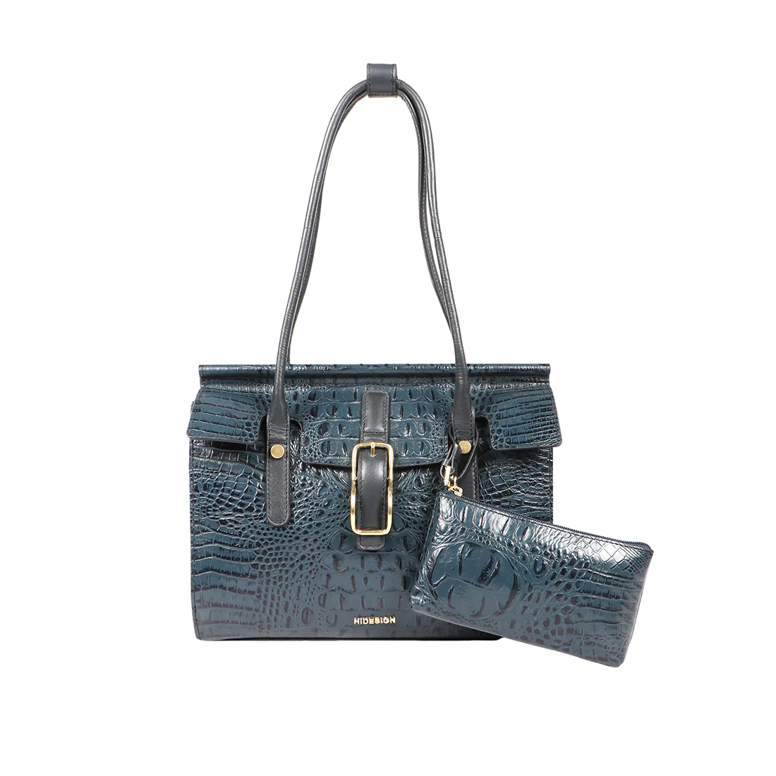 Watson 03 Blue Leather Tote Bag
