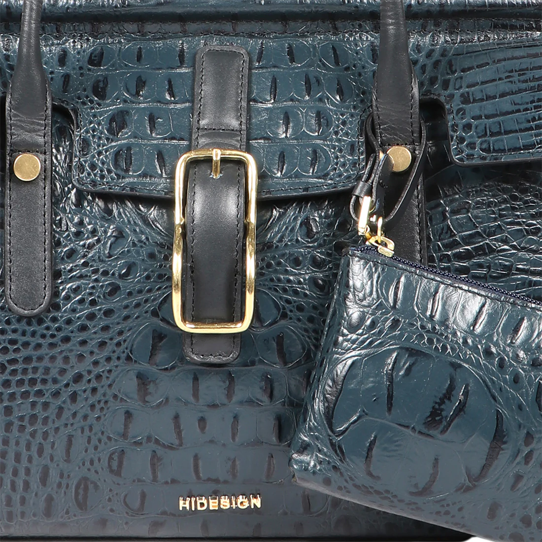 Watson 03 Blue Leather Tote Bag - Image 4