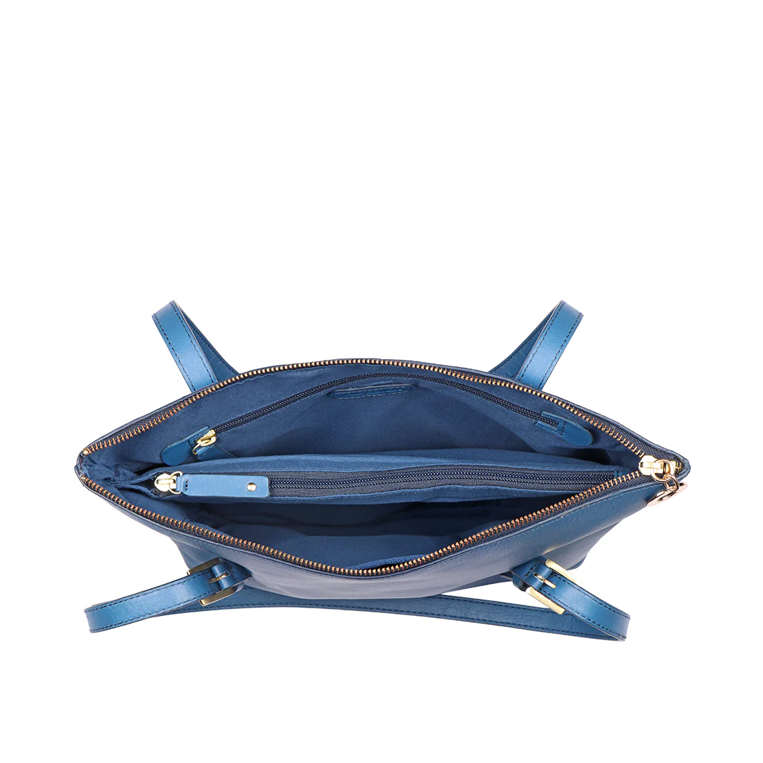 Whitney 02 Blue Leather Tote Bag - Image 6