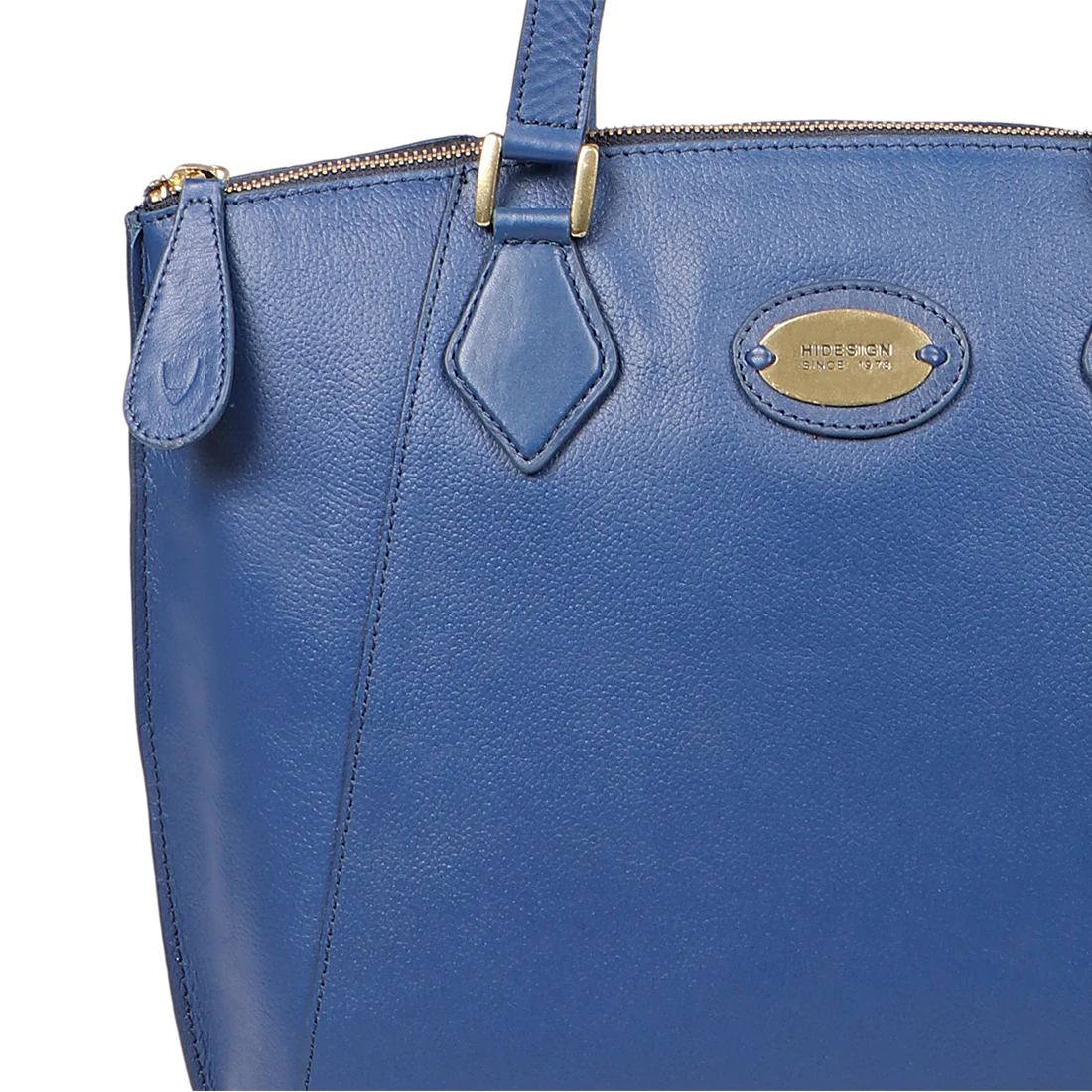 Whitney 04 Blue Leather Tote Bag - Image 4