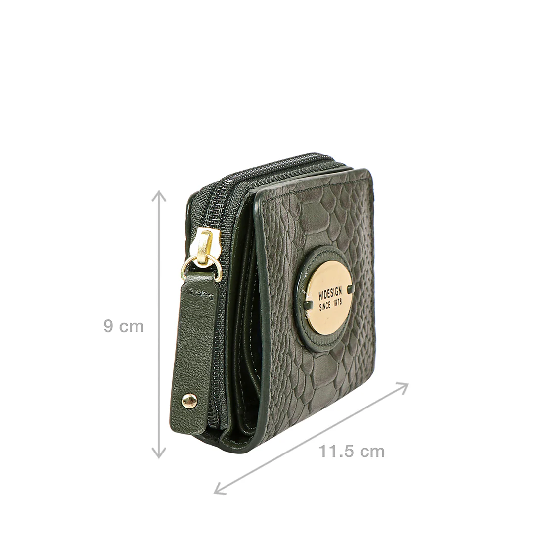 Whitney W1 Green Leather Zip Around Wallet - Image 3