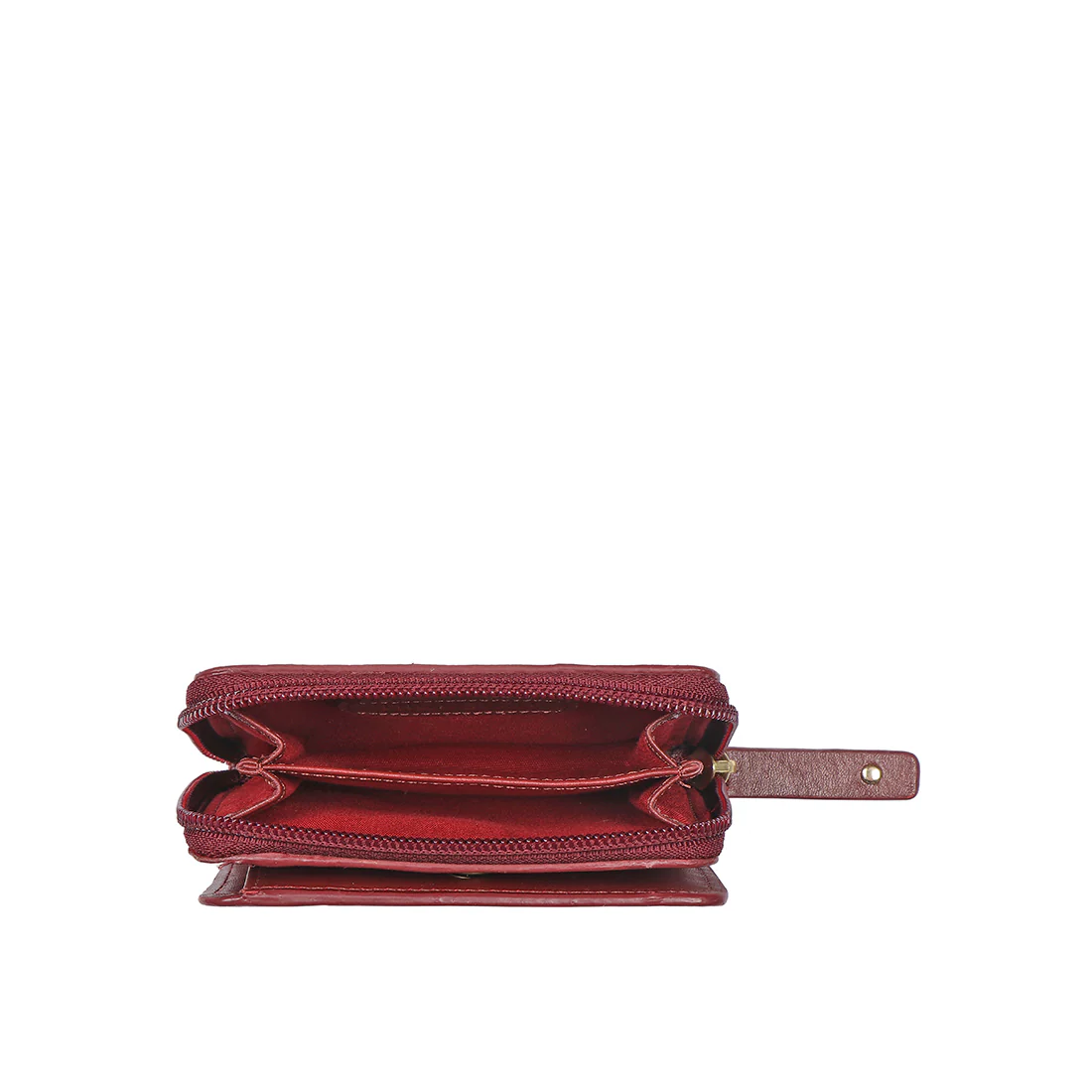 Whitney W1 Red Leather Zip Around Wallet - Image 8