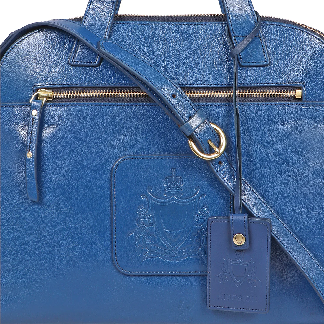 Winona 3 Blue Leather  Shoulder Bag - Image 6