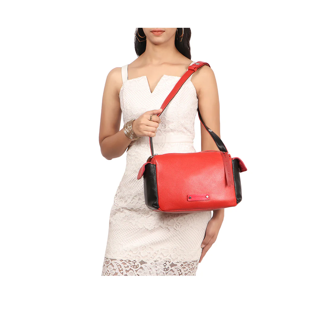 Woke 01 Red Leather Shoulder Bag - Image 2
