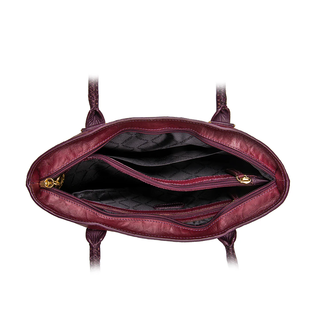Yangtze 02 Purple Leather Tote Bag - Image 4