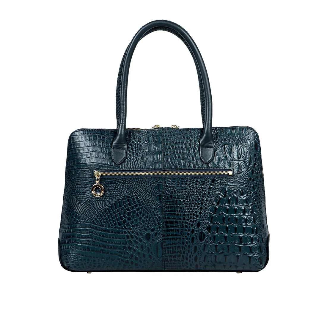 Yangtze 03 Blue Leather Tote Bag - Image 3