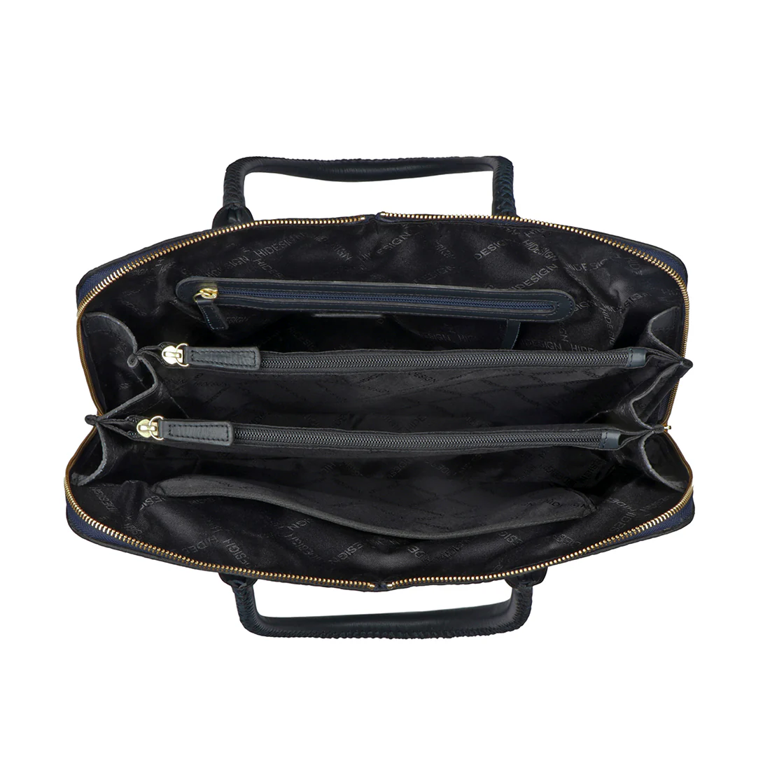 Yangtze 03 Blue Leather Tote Bag - Image 4