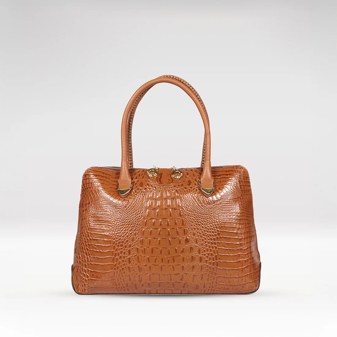 Yangtze 03 Orange Leather Tote Bag