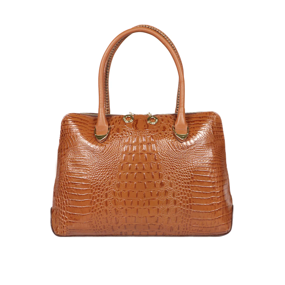 Yangtze 03 Orange Leather Tote Bag - Image 3