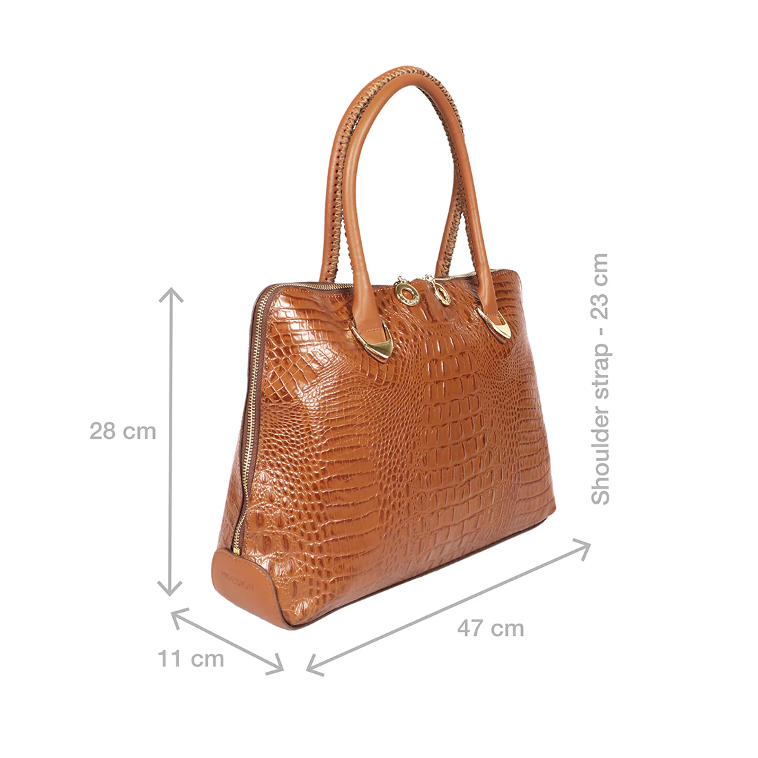 Yangtze 03 Orange Leather Tote Bag - Image 4