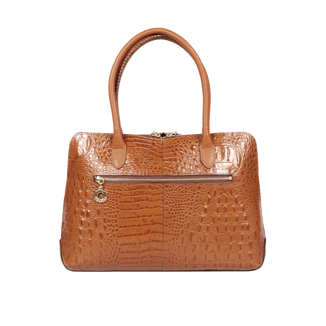 Yangtze 03 Orange Leather Tote Bag - Image 5