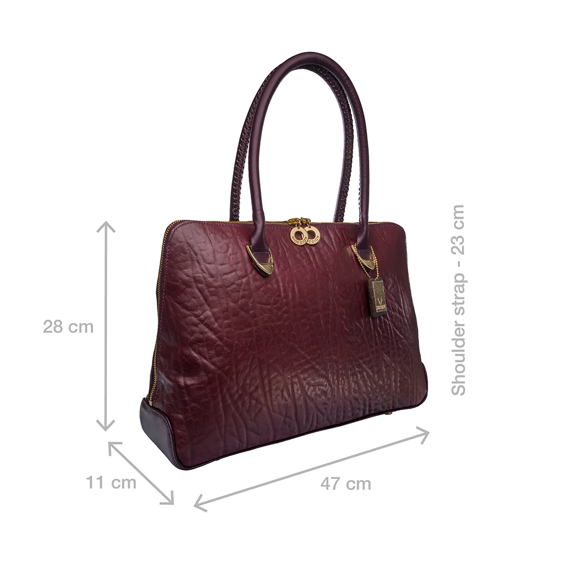 Yangtze 03 Purple Leather Tote Bag - Image 2