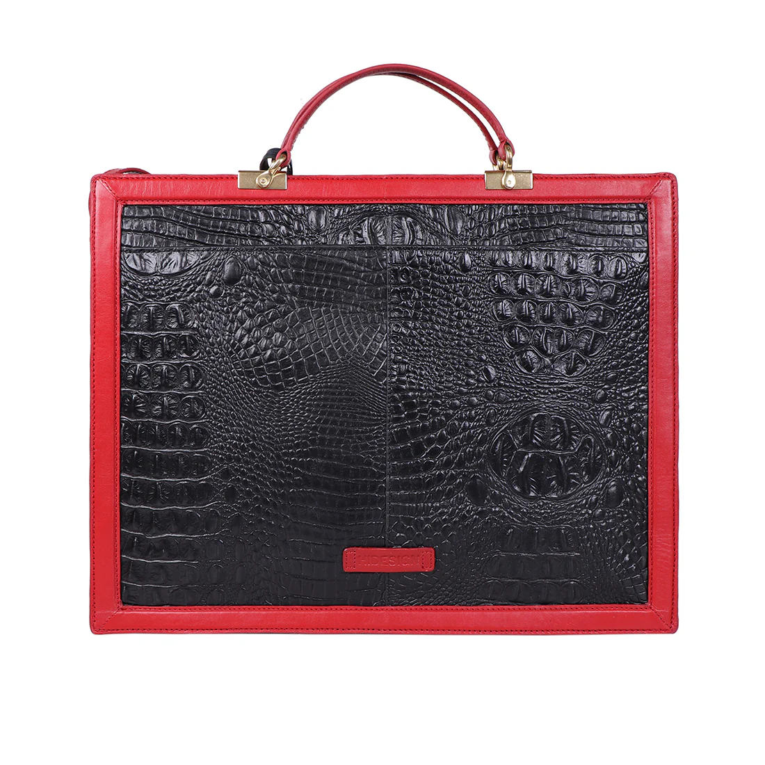 Yin Yang 05 Black Leather Laptop Bag - Image 4