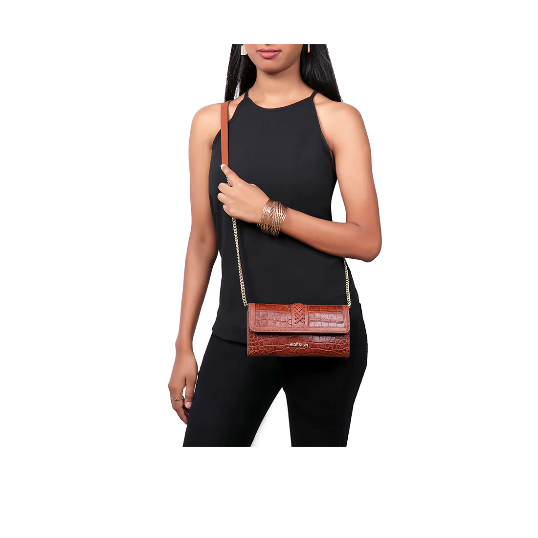 Yin Yang W1 Tan Leather Sling Wallet