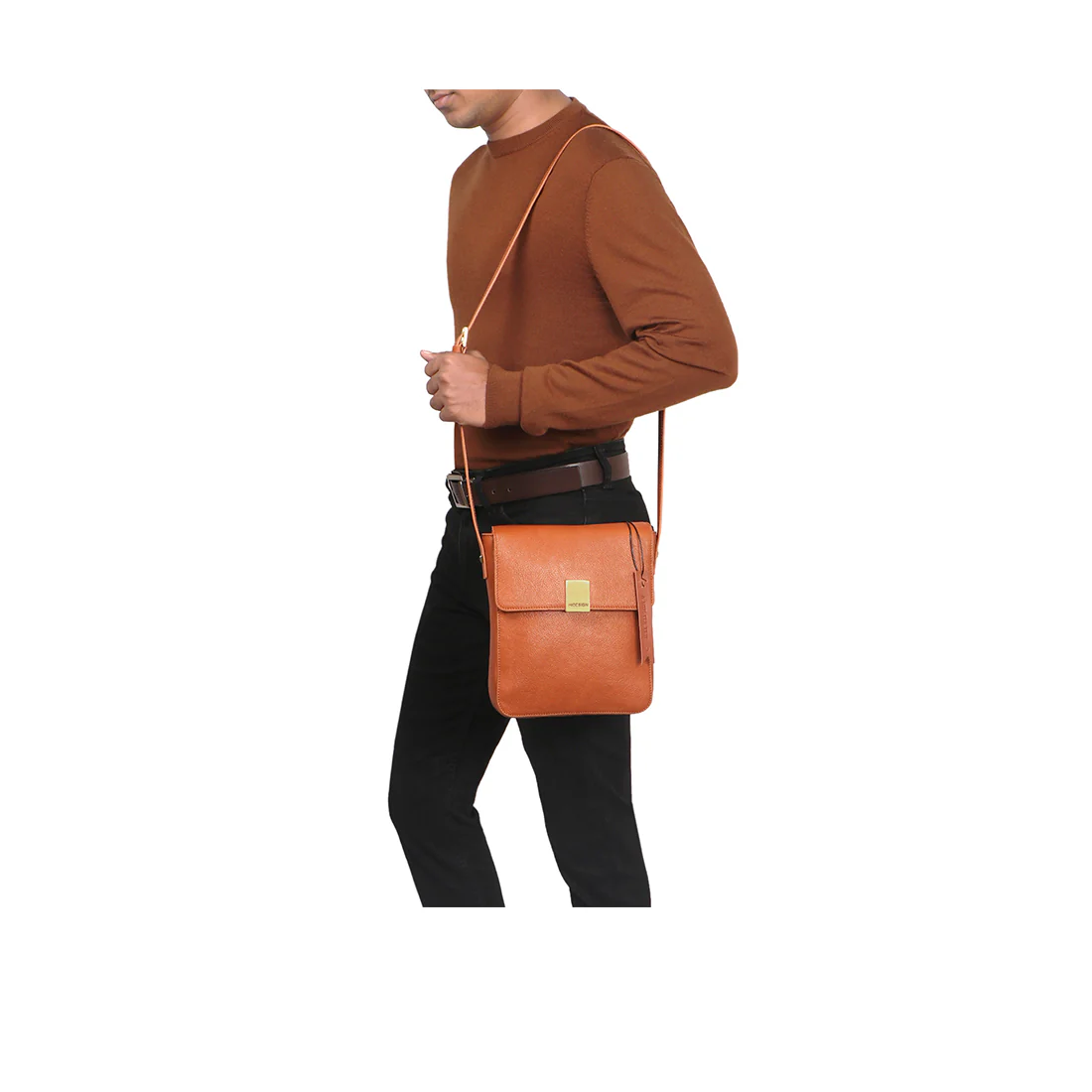 Yoga 01 Orange Leather Crossbody - Image 6