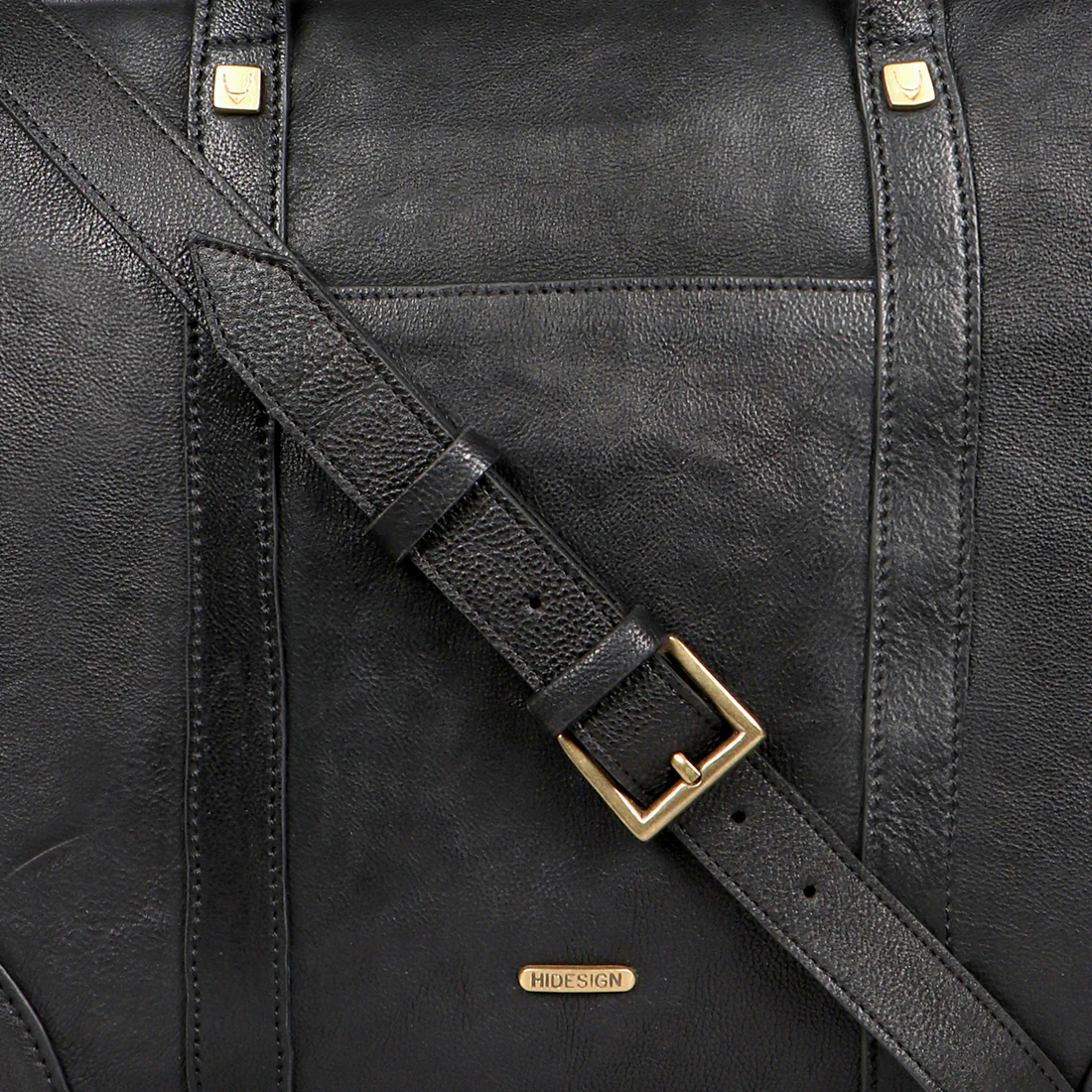 Yoga 04 Black Leather Messenger Bag - Image 6