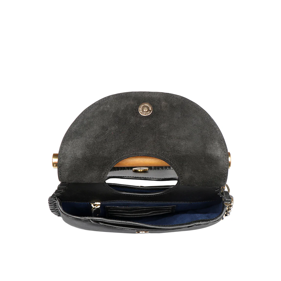 Zazen 02 Black Leather Sling Bag - Image 6